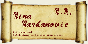 Nina Markanović vizit kartica